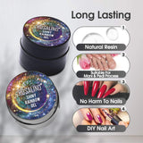 ROSALIND Glitter Gel Nail Polish Shiny Rainbow Super Glitter Set 5ml 12 Christmas Winter Colors Bright for Nail Art Design Need LED/UV Lamp Trendy Sparkle Nail Manicure Set(Without Brush)