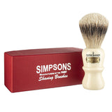Emperor Super Badger Brush- Simpson Shaving Brushes - Faux Ivory Handle (2 Super)