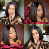 Arabella Lace Front Wigs 4X4 Short Bob Wigs Human Hair Straight Human Hair Bob Wigs 180% Density Human Hair Lace Front Bob Wigs 10a Pre Plucked Hairline (12inch, 4x4 lace wig)