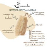 All Natural Loofah Sponge, Set of 3 Real Egyptian Bath & Shower Exfoliating Loufa Scrubber Sponges, 2 Facial cleansing pads Eco Friendly, No Toxic Chemicals, by Serrento