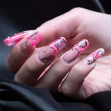 Feugole French Nail Tips Acrylic Flake Nails Half Cover 1000PCS Artificial False Nails Half Tips & Box for DIY Nail Art (Natural/Clear)