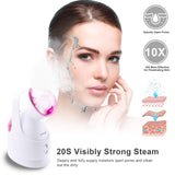 Facial Steamer, Nano Ionic Facial Steamer, Skin Warm Mist Moisturizing Face Steamer for Woman Facial Home Sauna Spa, with Free 5 Pieces Blackhead Extractor Kit