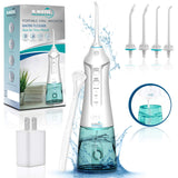 Water Flosser Professional with 4 Jet Tips, Rechargeable Dental Flosser pik with 3 Modes Anti Leakage Design,water jet teeth cleaner Ideal for Adults & Kids Use at Home and Travel (turquoise)