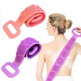 Silicone Back Scrubber For Shower,HIGHGO 2 Pack Double Sided 2020 Updated Silicone Bath Body Brush,Easy to Clean Washer Exfoliating More Hygienic (PURPLE-PINK)