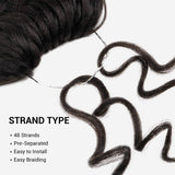 6 Bundle (3 Pack) 8 Inch AU-THEN-TIC 2X Ocean Wave Crochet Braids Deep Ripple Body Wave Braids Synthetic Hair Extensions Freekalon Fiber with Gift (3-PACK, 2)