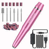 MelodySusie Electric Nail Drill USB Type, Portable Electric Nail Drill Machine for Acrylic Gel Nails, Professional Efile E File Manicure Pedicure Polishing Shape Tools for Home Salon Use, Pink