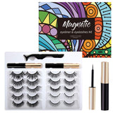 Upgraded Magnetic Lashes Eyelashes and Magnetic Eyeliner Kit -10 Pairs Different Style of Magnetic Eyelashes & 2 Tubes of Magnetic Eyeliner,5D Magnetic Eyelashes Kit with Tweezers, Reusable, No Glue