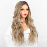 Persephone Synthetic Ombre Blonde Wig for Women Glueless Long Wavy Wig Heat Resistant Hair Replacement Wigs 22 Inch