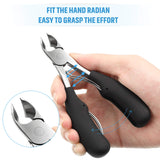 9 Pieces Ingrown Toenail Tools Kit, Toe Nail Clipper Knife Nail Nipper File Set for Ingrown Hard Thick Nail, Ingrown Toenail Cuticle Removal Clippers (Black)