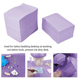 125pcs Disposable Tattoo Waterproof Tablecloths Professional Tattoo Hygiene Supplies 4 Colors to choose(Purple)