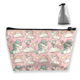 Cute Unicorn Roomy Cosmetic Bag Waterproof Travel Makeup Toiletry Pouch Small Accessories Organizer with Zipper for Teens Girls Purse