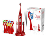 Pursonic S430 SmartSeries Electronic Power Rechargeable Sonic Toothbrush, 12 Brush Heads Included, Red