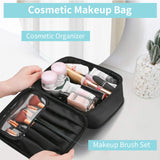 DIMJ Makeup bag and Jewelry Bag, 2 in 1 Travel Makeup Bag Organizer with Compartments Portable Waterproof Storage Case for Cosmetics Brushes Necklaces Earrings Bracelets Toiletry