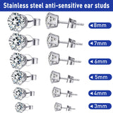 Stainless Steel Body Ear Piercing Tool Set Ear Nose Navel Piercing Machines with 12 Pairs Stainless Steel Stud Earrings for Salon Home Use(Blue)