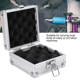 Tattoo Kit Carrying Bag Box Storage Case, Rotekt Tattoo Machine Gun Organizer Holder Aluminum Travel Storage Electronics Packing Box with Lock Silver for Tattoo Supplies