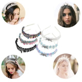 Aura Headband Raw Crystal Crown - Rhinestone Tiara Mermaid Hair Accessories for Women Party Wedding(Black)