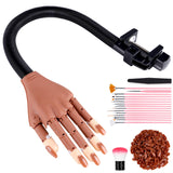 Cooserry Practice Hand for Acrylic Nails - Nail Training Practice Hand - Flexible False Fake Hand for Nails Practice Paint Display - Art Supplies Manicure Tool for Beginners Tech Home Salon