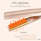 Hair Curler 2 in 1 - Ceramic Straightener and Curlers in one, Wet to Dry Hair Styler Flat Iron No Damage to Hair