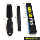 Beard Pencil Filler for Men Water Proof & Sweat Proof Beard Filler Brush for Bead, Moustache & Eyebrows Barber Pencil Black Natural Youthful Appearance