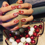 336 Pieces Christmas Full Wrap Nail Stickers Nail Polish Stickers Strip Self-Adhesive Nail Decals with Christmas Tree Reindeer Snowman Design and Nail File for Christmas Nail Decoration