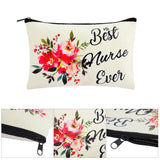 6 Pieces Makeup Pouch Cosmetic Bag Travel Toiletry Case Pencil Bag with Zipper for Teacher Gifts (Best Nurse Ever)