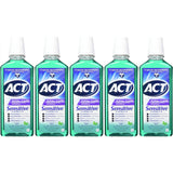 Act Total Care Mild Mint Anticavity Fluoride Sensitive Mouthwash, 18 Ounces (Value Pack of 5)
