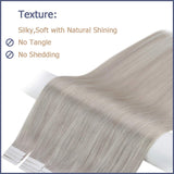 JoYoung Real Hair Extensions Tape in Grey Human Hair 14inch Grey Tape in Hair Extensions Human Hair Remy Real Tape in Gray Hair Extensions 20pcs 50g