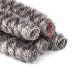 Queentas 10inches Grey 3 Pack Saniya Kenzie Toni Curl Crochet Carrie Curl(8mm) Synthetic Hair Extensions(Natural Black Mixed Grey)