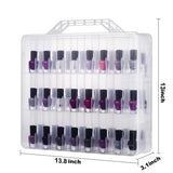 DreamGenius Portable Nail Polish Clear Organizer for 48 Bottles, Double Side and Locking Lids Gel Polish Storage Holder, Space Saver with 8 Adjustable Dividers