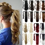 Lelinta 18" Wavy Curly Wrap Around Ponytail Extension for Woman Synthetic Hair Extension