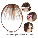 Clip in Bangs Real Human Hair Extensions Natural Flat Fringe Front Neat Air Bangs Clip-on Hairpiece with Temples