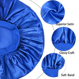 6 Pack Satin bonnet Sleep Cap for Women Soft Elastic Wide Band Hat Night Sleeping Head Cover for Good Sleeping (Solid Color,Normal Size)