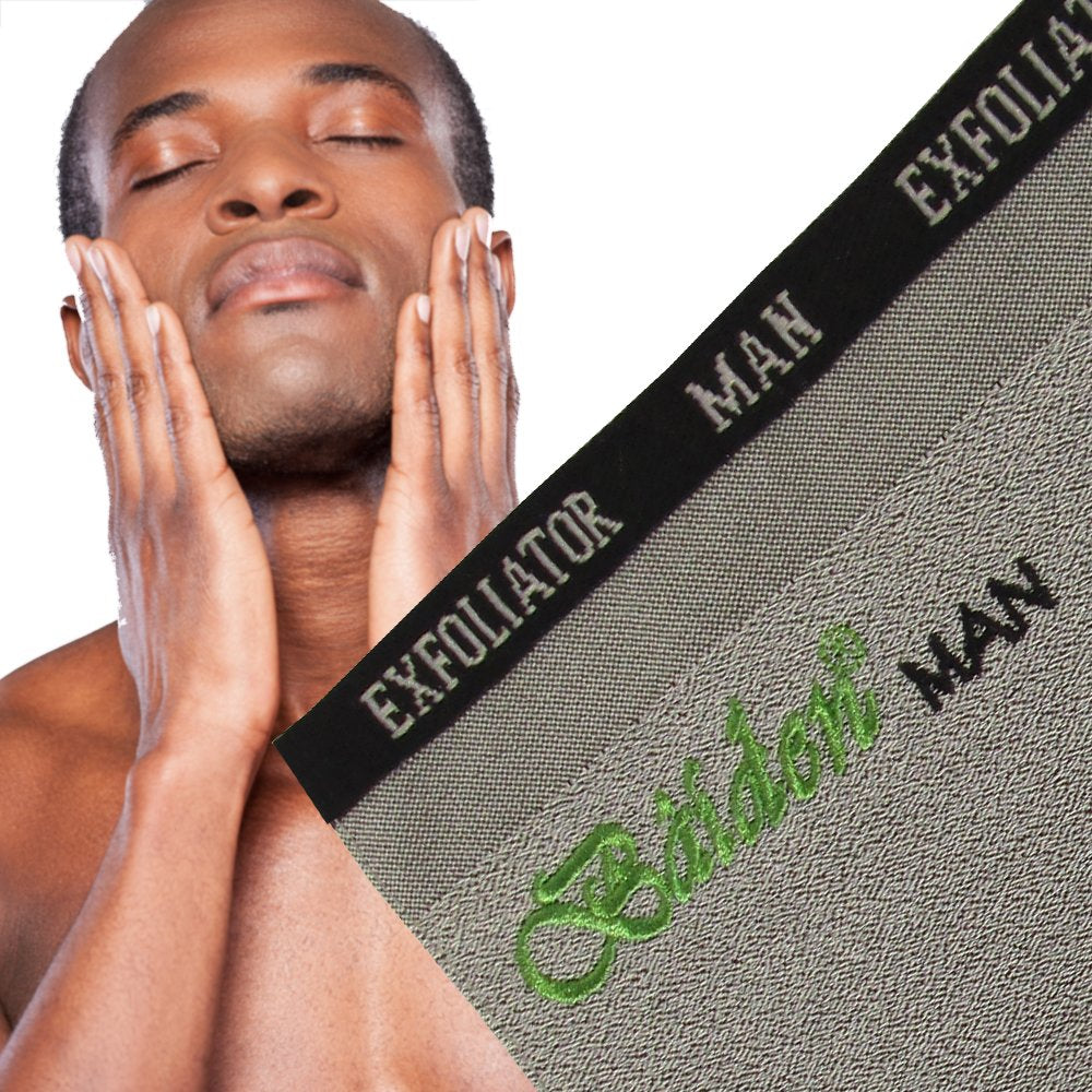 Baiden Mitten for Men-Advanced Skin Exfoliation Scrubbing Glove for Face and Body-Luxury Age-Defying Exfoliating Facial Scrub Brush-Best Spa Quality Microdermabrasion Treatment