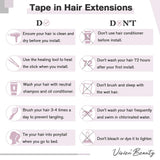 Vivien Tape in Human Hair Extensions, 18inch 50g 20pcs Balayage Ash Blonde Mixed Medium Blonde to Platinum Blonde Remy Hair Extensions, Tape in Blonde Hair Extensions Human Hair