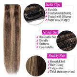 Clip in hair extensions human hair one piece human hair extensions 5 clips 100% Remy Human Hair Straight Medium Brown/Dark Blonde 18"(45cm) - 50g