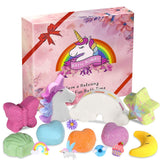 Unicorn Rainbow Bath Bombs for Women Girls, Set of 9 Organic Handmade Essential Oils Bubble Bath Bombs Gift Set Spa Fizz Kit for Kids, Mom Birthday Christmas