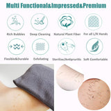 2 pcs Exfoliating Bath Gloves for Shower,Massage and Body Scrubs,Dead Skin Cell Remover,Bath by Men and Women to Remove Dead Skin and Deep Cleaning (gray)