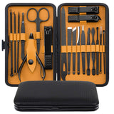 Manicure Set, MH ZONE Pedicure Set Nail Clippers, 19 Pieces Premium Stainless Steel Manicure Kit with Portable Travel Case, Perfect Christmas Gifts for Women and Men(19 Pcs Yellow)