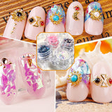 Minejin Nail Art Round Mermaid Glitter Sequins With Broken Shell Glass Paper Candy Foil Paillette Flakes Diy Tips 2 Set