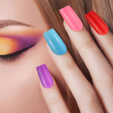 30 Sets 720 Pieces Medium Square Press on Nails Fingernails Glossy False Nail Full Cover Artificial Fake Nail Colorful Acrylic Nail Tip Kit for Nail Art Salon (Dark Colors)