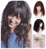 LXUE Deep Wavy Clip on Hair Toppers Hair Piece with Bangs for Women with Thinning Hair, 12" 613# Blonde