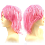 Modernfairy Anime Wig Pink for Cosplay Party, Synthetic Layered Short Hair Wigs with Bangs, Pastel Wigs for Women Girls Men Kids