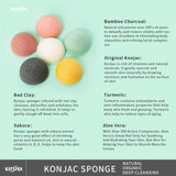 Konjac Facial Sponges, Deep Cleansing and Exfoliating Sponges, Natural and Gentle for All Skins, 6 Pack, Multicolor