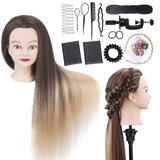 Hairdressing Training Head RLUOHA 30 inch Mannequin Head Hairdresser for Practicing Stying Synthetic Fiber Long Hair Manikin Dolls Head with Free Clamp+ Braid Set for Children, Cosmetology Students