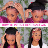 180% Density Kinky Curly Human Hair Wigs Glueless Headband Wig Original Queen Deep Curly None Lace Front Wigs Brazilian Virgin Hair Machine Made Wigs for Black Women 14 Inch