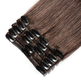 22" / 22 inch 100% Remy Human Hair Extensions Clip in #4 Medium Brown Grade 7A Quality Full Head 8pcs 18clips Long Soft Silky Straight for Women Fashion 110g
