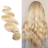 613 Blonde Hair Bundles Weft Unprocessed Brazilian Virgin Human Hair Weave Grade 7A Quality Brazilian Hair Extensions 10-24inch Weave Weft Thick Body Wave 22" / 22 inch #613 Bleach Blonde 100g
