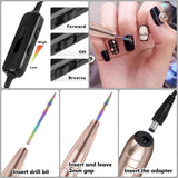 Electric Nail File Nail Drill - Ejiubas Portable Nail Drill Machine Nail Drills for Acrylic Nails Handpiece Drill Nail E File Manicure Pedicure Tool Set for Home Salon Golden