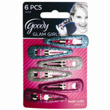 Goody Girls Snap Clips Glitter ([2 Packs Of 6 Count - 12 Clips)
