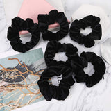 4-20 PCS Velvet Pocket Hair Scrunchies, MTSCE Secret Zipper Pocket Hair Ties Elastic Zipper Hair Accessories for Women Girls Party (Black 6PC A Style)